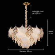 Candelabru Cristal LUXE Regalis, 21xE14, Diametru 80cm, Inaltime 45cm, Auriu Lucios, Inaltime Reglabila, Design Elegant Candelabre Cristal Default Title Alessandro Design