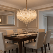 Candelabru Cristal CROWN Regalis 21xE14, Diametru 80cm, Inaltime 45cm, Auriu Lucios, Inaltime Reglabila, Design Elegant Candelabre Cristal Default Title Alessandro Design