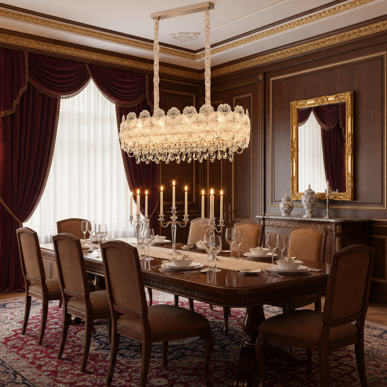 Candelabru Cristal CROWN Supremo 11xE14, Dimensiune 80x30 cm, Inaltime 33 cm, Auriu Lucios, Inaltime Reglabila, Design Elegant Candelabre Cristal Default Title Alessandro Design