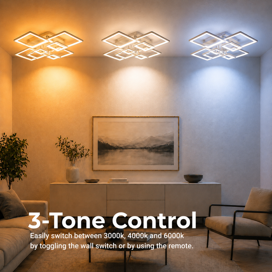 LED-es csillár távirányítóval ELLA 187W, 8 négyzet, hideg/meleg/semleges fény, szabályozható, fehér LED-es csillár távirányítóval Alapértelmezett cím Alessandro Design