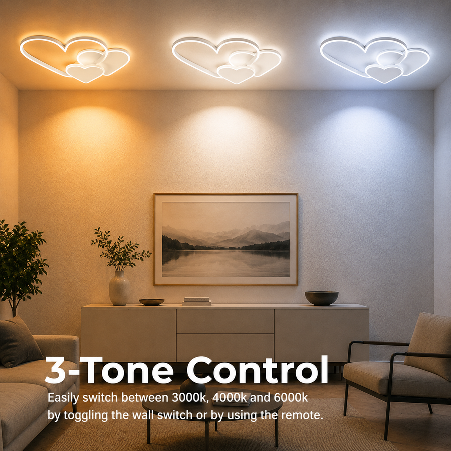 LED-es csillár távirányítóval AMI 48W, 3 szív, hideg/meleg/semleges fény, szabályozható, fehér LED-es csillár távirányítóval Alapértelmezett cím Alessandro Design