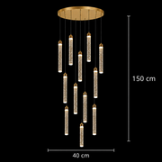 Függesztett kristály LED csillár, Justinian, átmérő 60 cm, állítható magasság, arany, fém és kristály