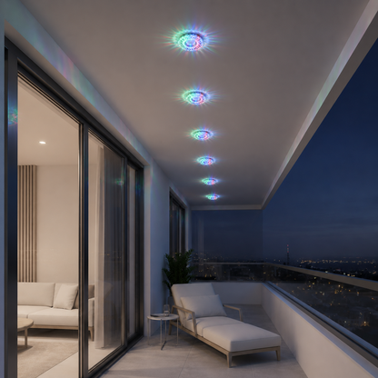 Spot LED ORBITA, 5W, Rotund, Lumina Rece + RGB, Alb, Rasina si Sticla Spot LED Default Title Alessandro Design