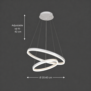 Lustra LED suspendata cu telecomanda CASIANA 41W, 2 Cercuri, lumina Rece/Calda/Neutra, Dimabila, Alb, Inaltime Reglabila Lustre LED cu Telecomanda Default Title Alessandro Design