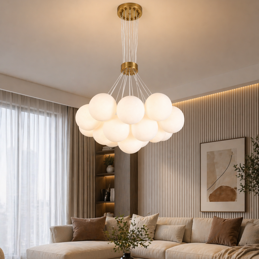 Lustra MODERNA LOFT Bagliore, Glob, 7xE27, Inaltime Reglabila, Auriu Lustre Moderne Default Title Alessandro Design