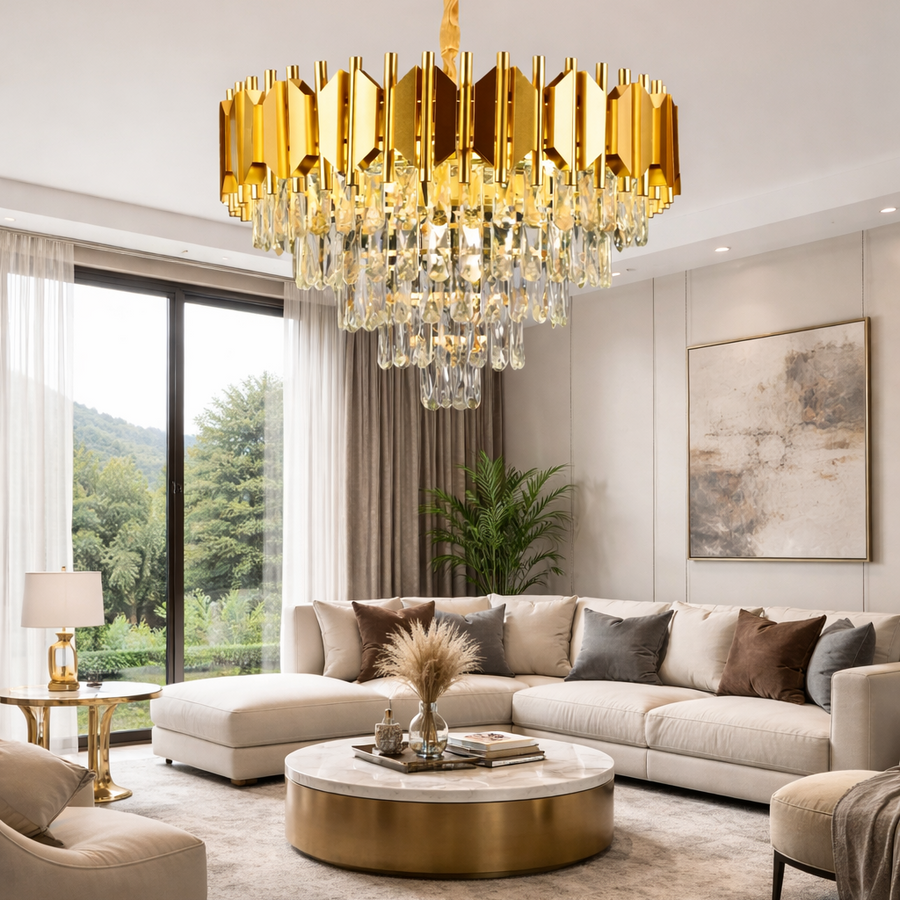 Braylen kristály kandeláber 8x E14 átmérő 60 cm arany kristály kandeláber alapértelmezett cím Alessandro Design