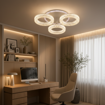 Lustra LED RONDA Nobile cu telecomanda 46W, 3 Cercuri, lumina Rece/Calda/Neutra, Dimabila, Alb Lustre LED cu Telecomanda Default Title Alessandro Design