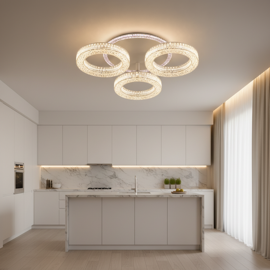 Lustra LED RONDA Nobile cu telecomanda 46W, 3 Cercuri, lumina Rece/Calda/Neutra, Dimabila, Alb Lustre LED cu Telecomanda Default Title Alessandro Design