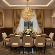 Candelabru Cristal TIER Eleganza 10xE14, D50 cm, Auriu, Inaltime Reglabila, Metal si Cristal Candelabre Cristal Default Title Alessandro Design