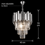 Kristály csillár BLOIS Nobile 5xE14, átmérő 40 cm, króm, állítható magasságú kristálycsillárok alapértelmezett cím Alessandro Design