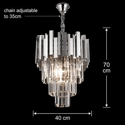 Kristály csillár BLOIS Nobile 5xE14, átmérő 40 cm, króm, állítható magasságú kristálycsillárok alapértelmezett cím Alessandro Design