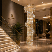 Candelabru Cristal SPIRO 39xE14, D70 cm, Auriu, Metal si Cristal Candelabre Cristal Default Title Alessandro Design