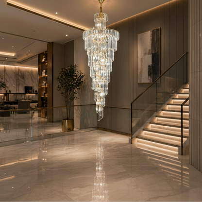 Candelabru Cristal BELLARIVA 27xE14, D60 cm, Auriu, Metal si Cristal Candelabre Cristal Default Title Alessandro Design