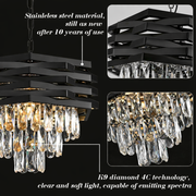 Candelabru Cristal HEXA Ø30cm 3xE14 Negru Inaltime Reglabila Candelabre Cristal Default Title Alessandro Design