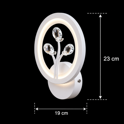 DAISY LED fali lámpa, 14 W, hideg/meleg/semleges fény, fehér kristály beltéri fali lámpákkal Alapértelmezett cím Alessandro Design