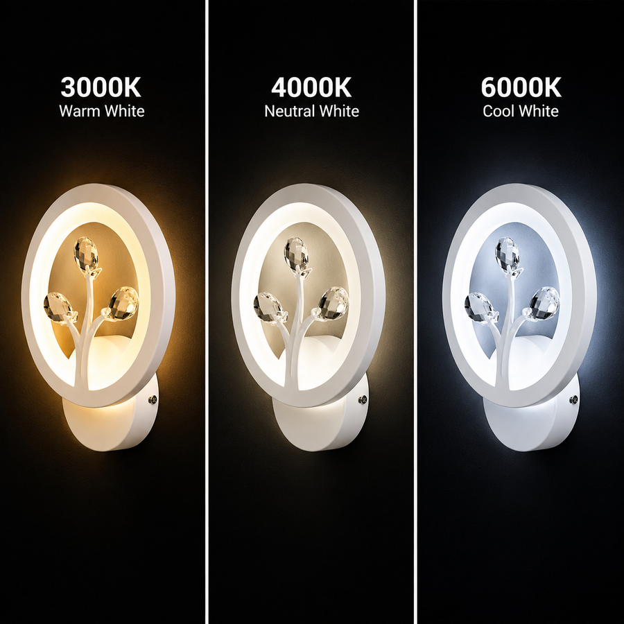 DAISY LED fali lámpa, 14 W, hideg/meleg/semleges fény, fehér kristály beltéri fali lámpákkal Alapértelmezett cím Alessandro Design