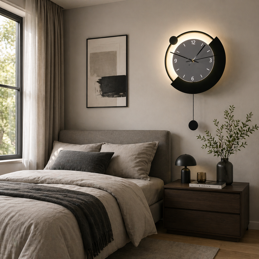 Aplica LED Decorativa ARC Ø30 cm Lumina Rece/Neutra/Calda Negru Aplice de Interior Default Title Alessandro Design