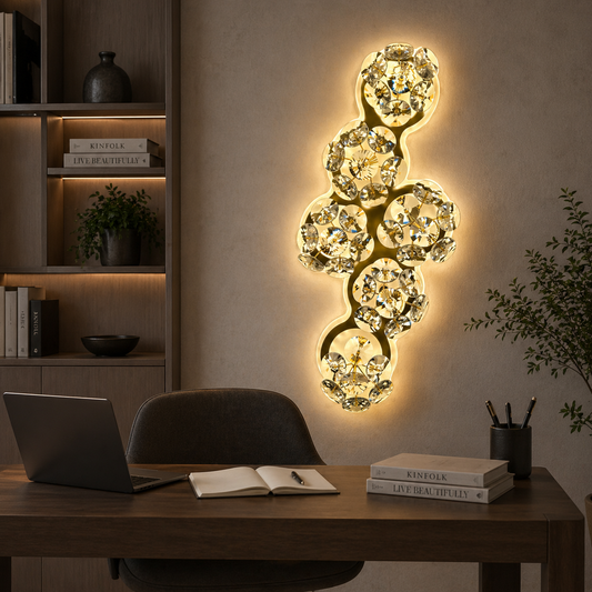 Aplica LED Cristal Decorativa BLOSSOM Lumina Rece/Neutra/Calda Auriu Aplice de Interior Default Title Alessandro Design
