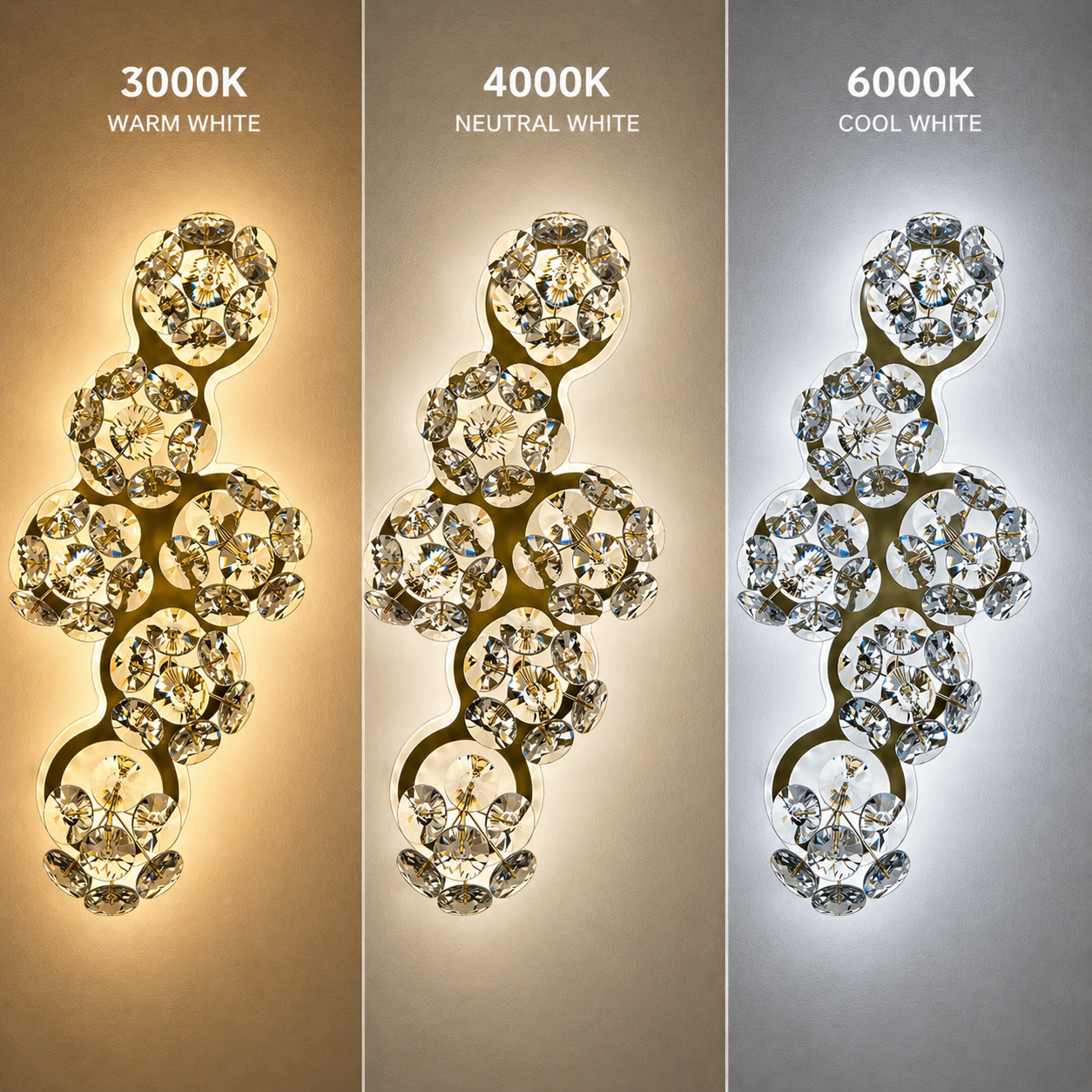 Aplica LED Cristal Decorativa BLOSSOM Lumina Rece/Neutra/Calda Auriu Aplice de Interior Default Title Alessandro Design
