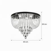 Candelabru LED Cristal MAGE Nobile, 22W, Lumina Calda/Neutra/Rece, Diametru 40cm, Crom Lucios