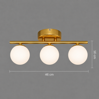 Lustra cristal ORI, 46cm, 3xG9, Globuri, Auriu