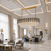 Candelabru Cristal AURUM Supremo 13xE14, Dimensiuni 85x35cm , Inaltime 41cm, Auriu Lucios, Inaltime Reglabila, Design Elegant