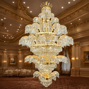 Candelabru Cristal PALACE Grande, 52 de brate, 96xG9, Diametru 150cm, Inaltime 230cm, Auriu Lucios, Inaltime Reglabila, Design Elegant Candelabre Cristal Default Title Alessandro Design