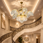 Candelabru Cristal PALACE, 6 brate, 12xG9, D69cm, Auriu Lucios, Inaltime Reglabila, Metal si Cristal Candelabre Cristal Default Title Alessandro Design