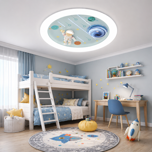 Lustra LED CONSTELATION cu telecomanda 64W, Diametru 50cm, lumina Rece/Calda/Neutra, Alb Albastru Lustre LED cu Telecomanda Default Title Alessandro Design