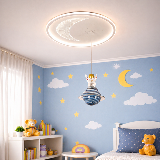 Lustra LED ASTRONAUT 80W, lumina Rece/Calda/Neutra, Alb Lustre Copii Default Title Alessandro Design