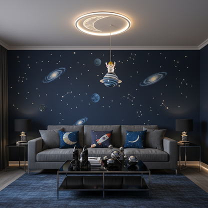 Lustra LED ASTRONAUT 80W, lumina Rece/Calda/Neutra, Alb Lustre Copii Default Title Alessandro Design