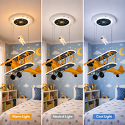 Lustra LED suspendata AVION 80W, lumina Rece/Calda/Neutra, Portocaliu Albastru Lustre Copii Default Title Alessandro Design