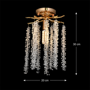 Candelabru Cristal ARBUS Petito, Φ20cm, 1xE14, Auriu, Metal si Cristal