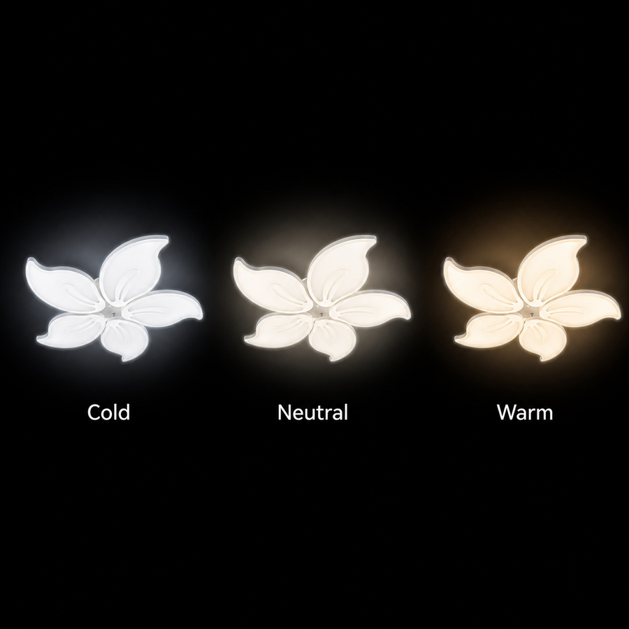 LED csillár távirányítóval JASMINE 66W, 5 szirom, hideg/meleg/semleges fény, szabályozható, fehér LED-es csillár távirányítóval Alapértelmezett cím Alessandro Design