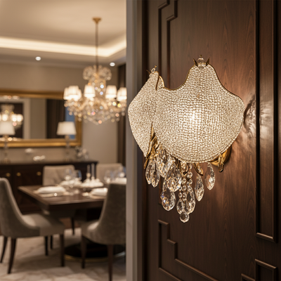 Aplica Cristal LUXE, 3xE14, Diametru 30 cm, Inaltime 31 cm, Auriu Lucios, Design Elegant