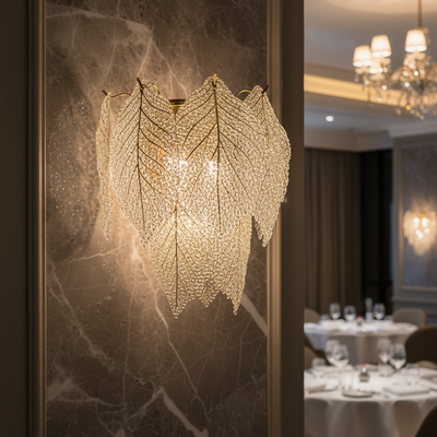 Aplica Cristal LACE, 3xE14, Diametru 30 cm, Inaltime 34 cm, Auriu Lucios, Design Elegant