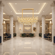 Candelabru Cristal FLEUR Supremo 14xE14, Dimensiune 100x35 cm, Inaltime 35 cm, Auriu Lucios, Inaltime Reglabila, Design Elegant