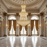 Candelabru Cristal TORRE 59xE14, Diametru 120cm, Inaltime 200cm, Auriu Lucios, Inaltime Reglabila, Design Elegant Candelabre Cristal Default Title Alessandro Design