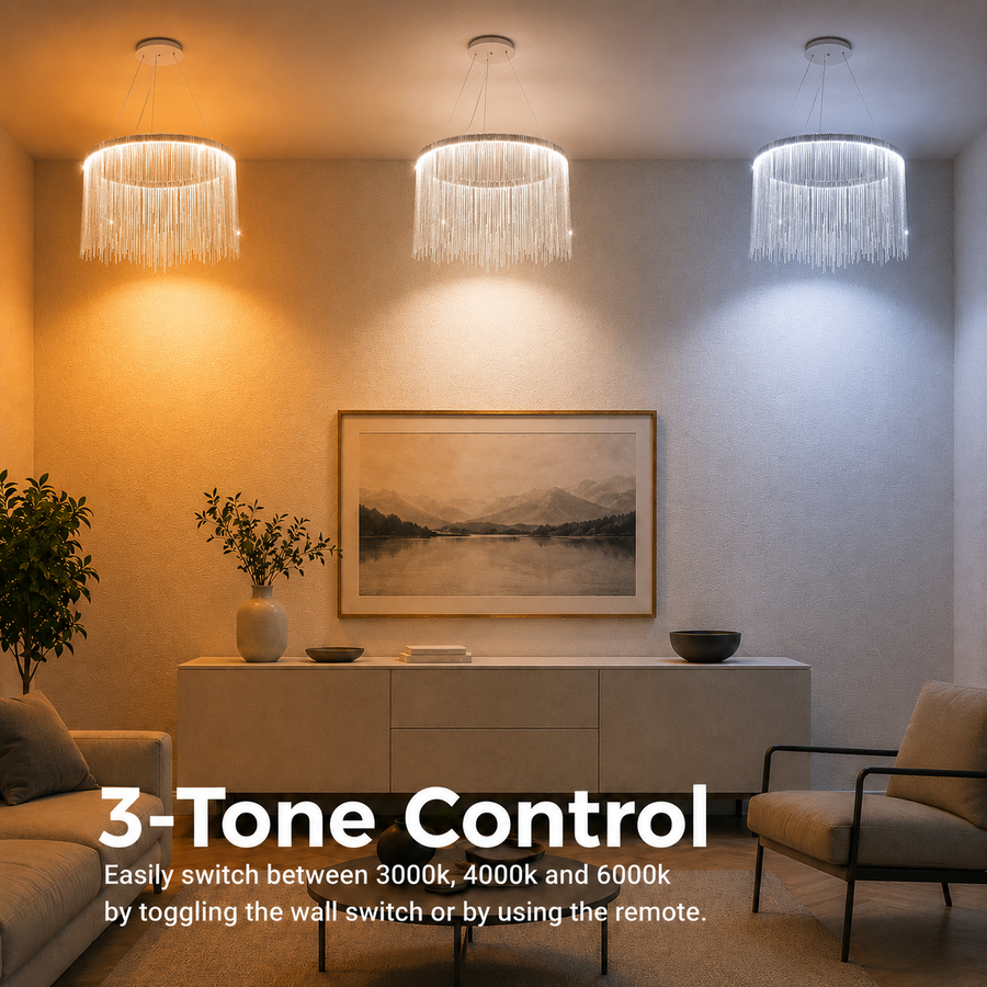 A LED -vágy felfüggesztve a Magnus Illumina távirányítót, 38W, hideg/forró/semleges fény, dimál, fényes króm
