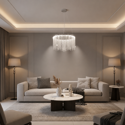 A LED -vágy felfüggesztve a Magnus Illumina távirányítót, 38W, hideg/forró/semleges fény, dimál, fényes króm