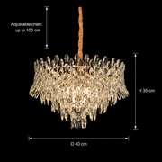 Candelabru Cristal MONARCH Nobile 3xE14, Diametru 40cm, Inaltime 35cm, Auriu Lucios, Inaltime Reglabila, Design Elegant Candelabre Cristal Default Title Alessandro Design