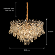 Candelabru Cristal MONARCH Eleganza 3xE14, Diametru 50cm, Inaltime 35cm, Auriu Lucios, Inaltime Reglabila, Design Elegant Candelabre Cristal Default Title Alessandro Design