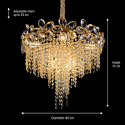 Candelabru Cristal BLOSSOM Nobile, 5xE14, 40cm, Auriu Lucios, Inaltime Reglabila, Metal si Cristal Candelabre Cristal Default Title Alessandro Design