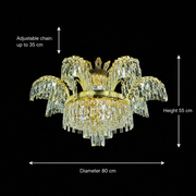 Candelabru Cristal PALACE, 8 brate, D80cm, Auriu Lucios, Inaltime Reglabila, Metal si Cristal Candelabre Cristal Default Title Alessandro Design