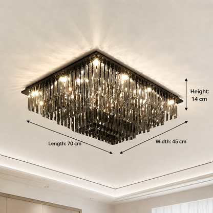 Kristálycsillár, Brady, 14xE14, téglalap alakú, szürke kristálycsillárok, alapértelmezett cím Alessandro Design