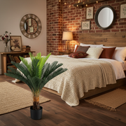Planta Artificială Copac Tip Palmier, 18 frunze, 95 cm, Verde, cu Ghiveci
