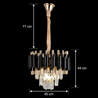 Nobile VERSAILLES kristálycsillár 5xE14, átmérő 40 cm, fényes arany és fekete