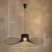 Függesztett csillár ELIAS 37cm, 1x E27, fém, fekete