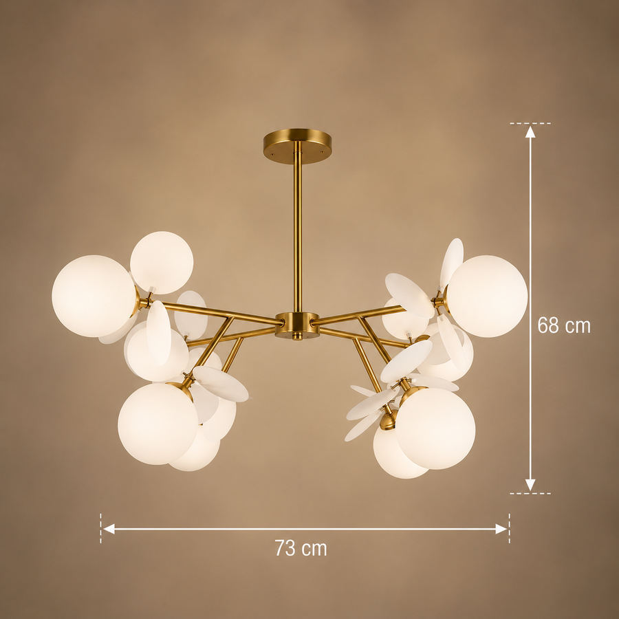 Lustra cu bec moderna SVEN, Ø73cm,8x G9, Auriu, Metal