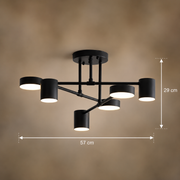 LED csillár GALIOS 26W, 6 elem, hideg/meleg/semleges fény, fekete
